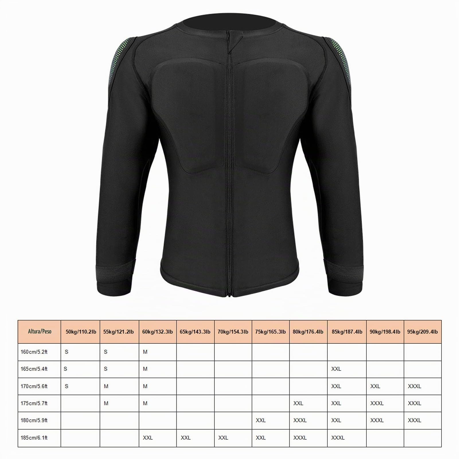 POENVFPO Camisa Blindada para Motocicleta con Acolchado Protector, Tela de Poliuretano Transpirable para Montar, Material SPO Que Absorbe los Golpes para Hombros, Pecho, Espalda, , Seguridad