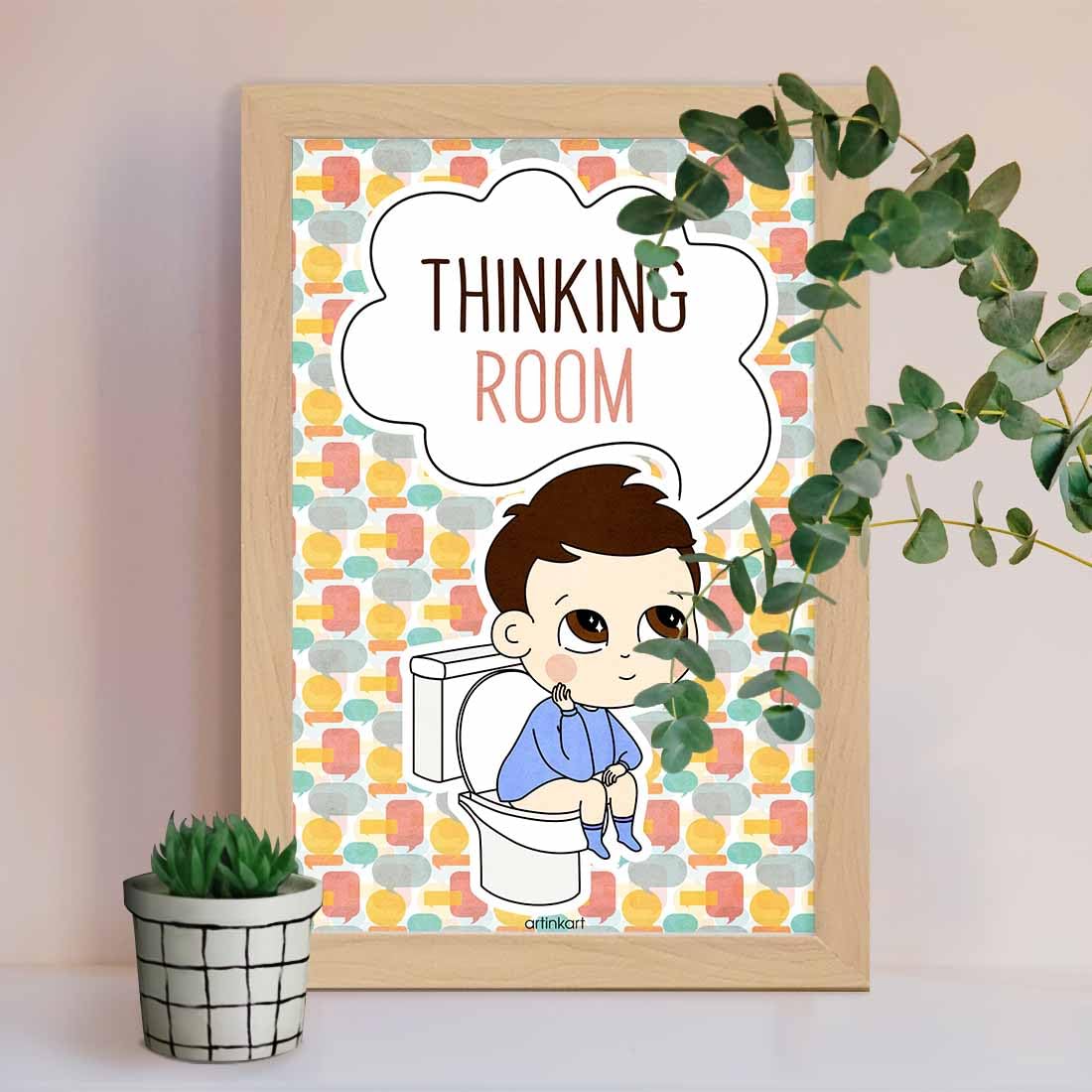 Funny Bathroom Posters with Frame - Office & Home Decor -7 Funny Bathroom Posters with Frame - Office & Home Decor -7
