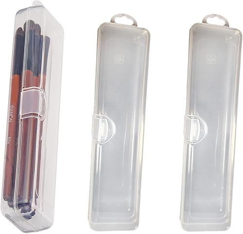 Tarro portátil de almacenamiento de cubiertos con tapa transparente, marco fijo, hisopo de algodón y caja de hilo dental, 3 piezas (8.4 x 1.9 x 1.2