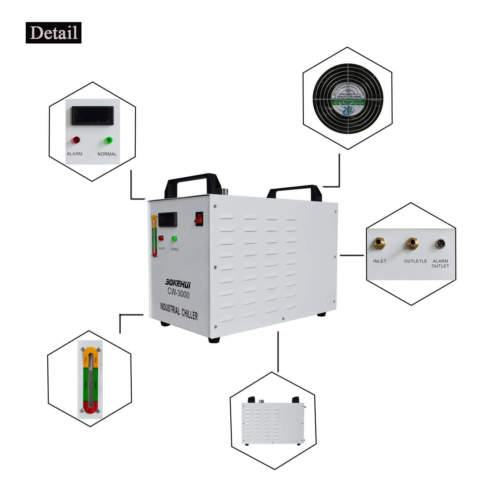 Industrial Water Chiller CW-3000 CO2 Laser Rohrkühler 9 L 220 V 10 L/Min