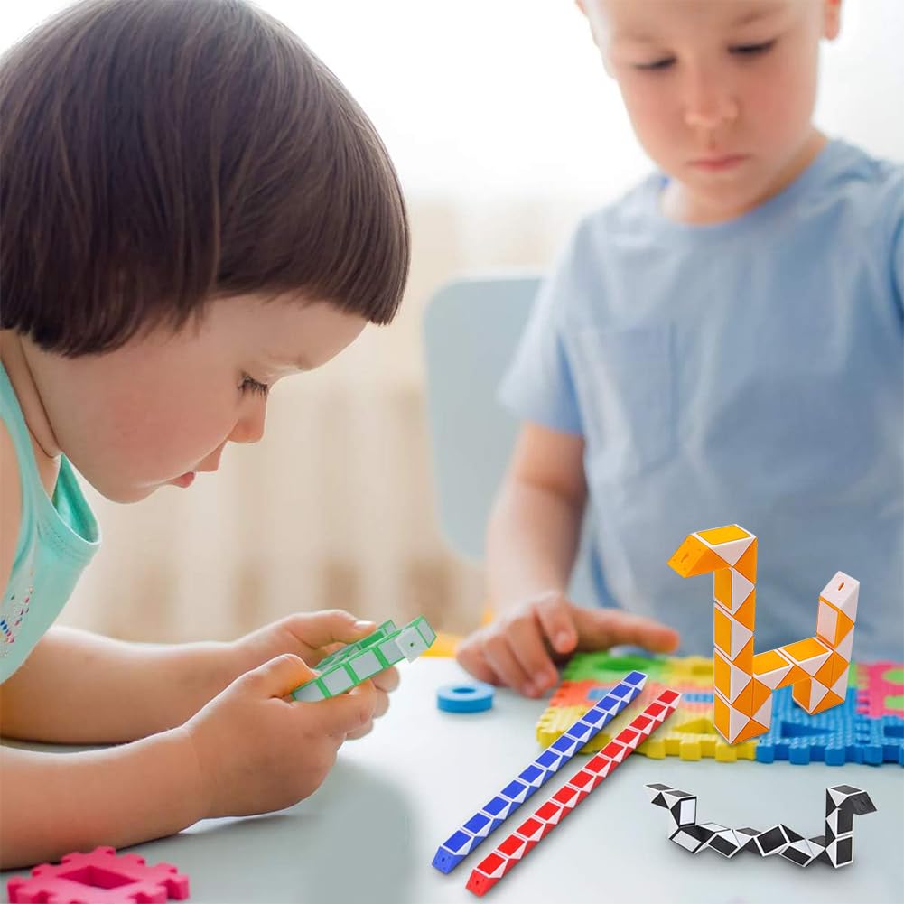 Blocks Magic Snake Cube, Mini Snake Puzzles Magic Ruler, 3D Twist Puzzle Toys Intelligence, Fidget Toys - Image 2