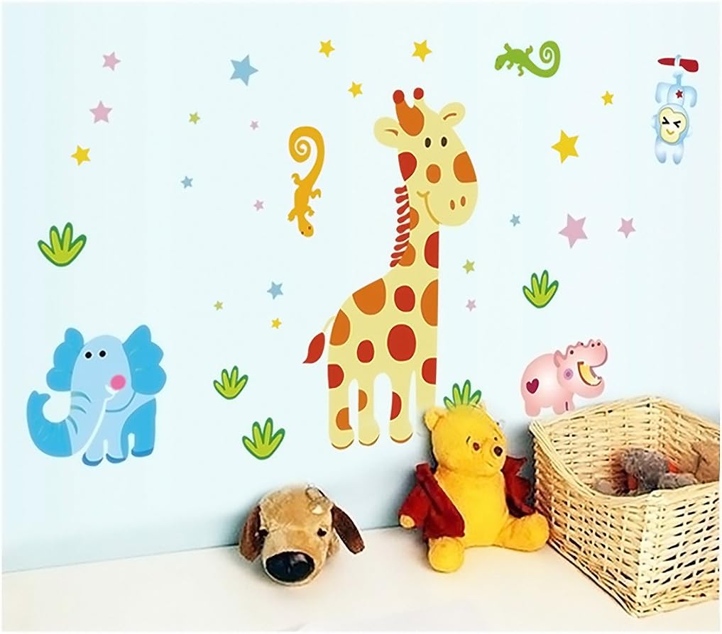 Sticktopia Peel & Stick Cartoon Animal Giraffe Nursery Kids