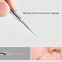 Vista 2 de Pointed Blackhead Removal, 2-in-1 Acne Extractor Tool - Stainless Steel Whitehead Remover for Face/Nose