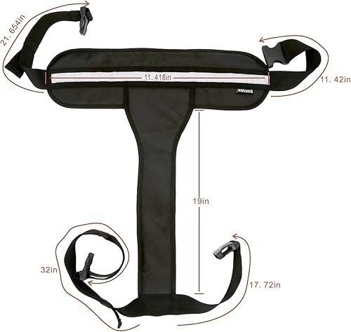Miniatura 4 de Sistemas de retención de cinturón de seguridad para silla de ruedas, correa ajustable para pacientes, seguridad para ancianos (negro)