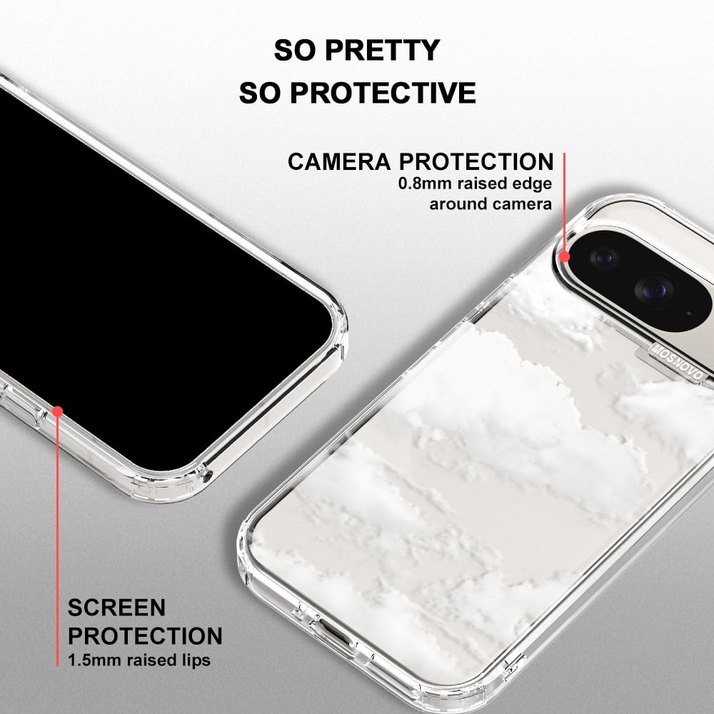 MOSNOVO Case for Google Pixel 10 & Pixel 10 Pro, [Buffertech 6.6ft Military-Grade Drop Protection] [Anti Peel Off Tech] Clear TPU Bumper Phone Case Cover Design - Cute Cherry — view 606