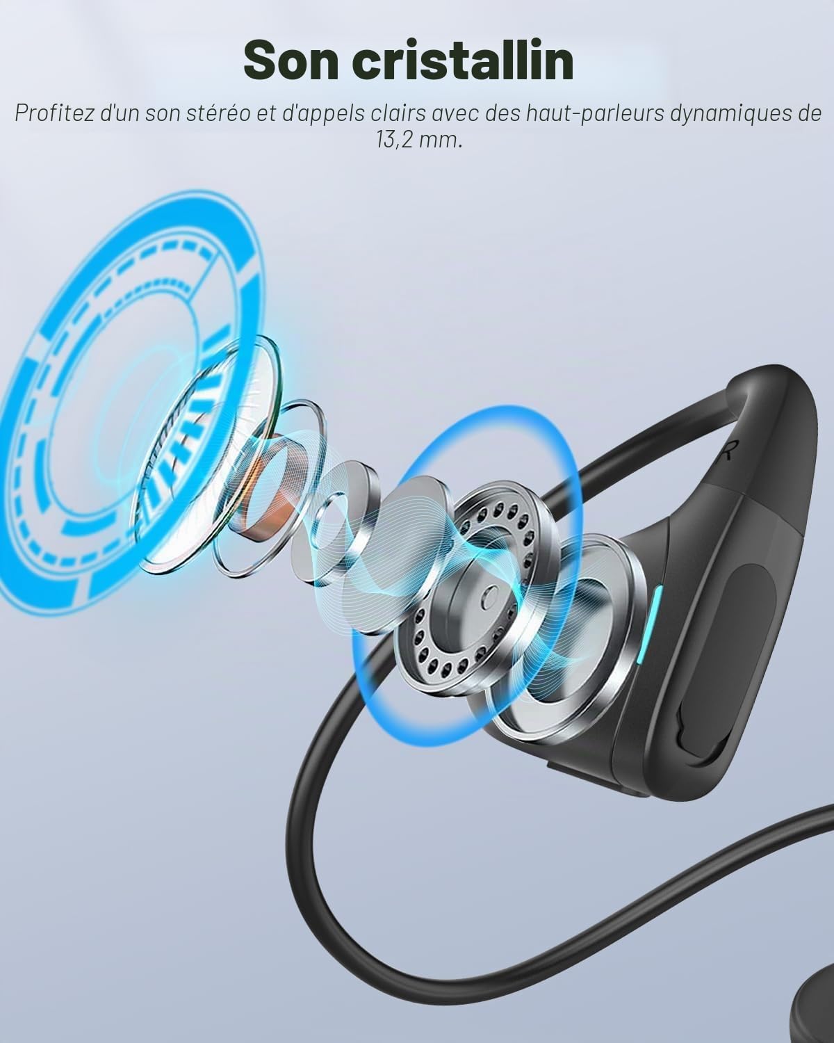 SANOTO Casque Conduction Osseuse, Ecouteurs Bluetooth sans Fil