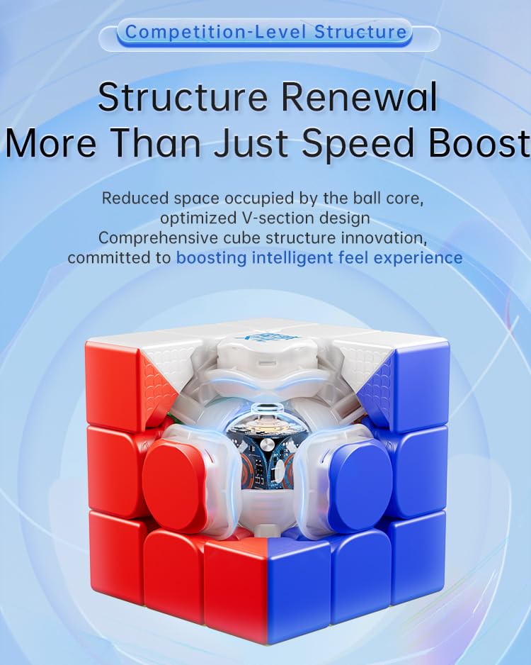 Image of HAWKISTER Moyu Weilong V10 AI 3X3 Bluetooth Smart Speed Cube (Gyroscope Magnetic Core Charging Version), Standard, 6+ Years