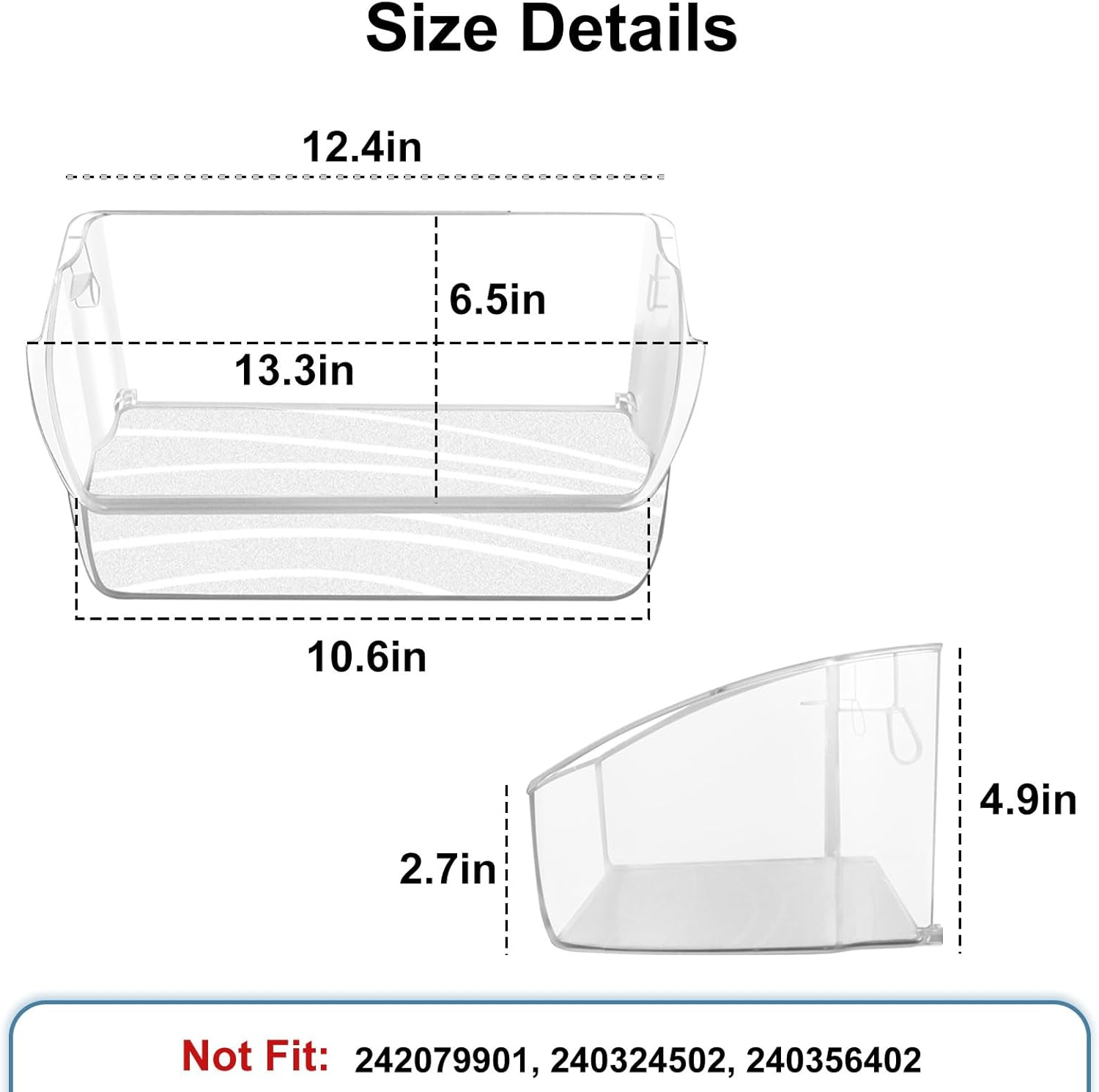 242079701 Refrigerator Door Shelf Bin Replacement Compatible with Frigi-daire Refrigerator Replaces 242011501 242011503 242011504 1940366 AP5270343 PS3497801