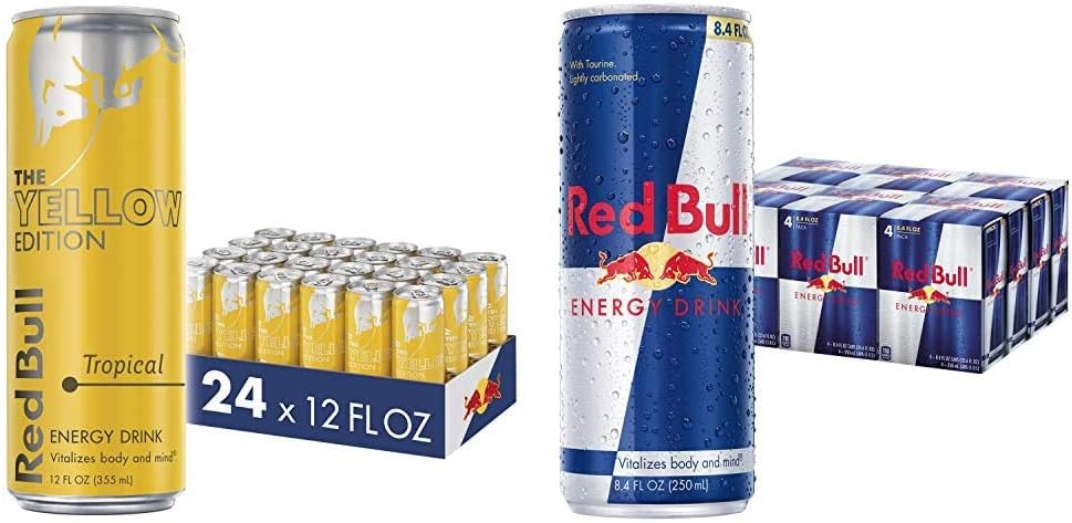 Red Bull Energy Drink Tropical and Original Formula, Multiple Sizes (24 Pack)