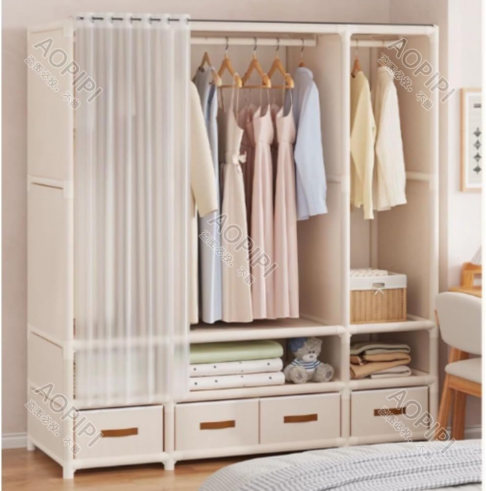 ワードローブ、蓋付きワードローブラック。組み立て簡単、省スペース、防水、防塵、防汚、耐久性に 帽子、靴、衣類、アクセサリーの収納に。