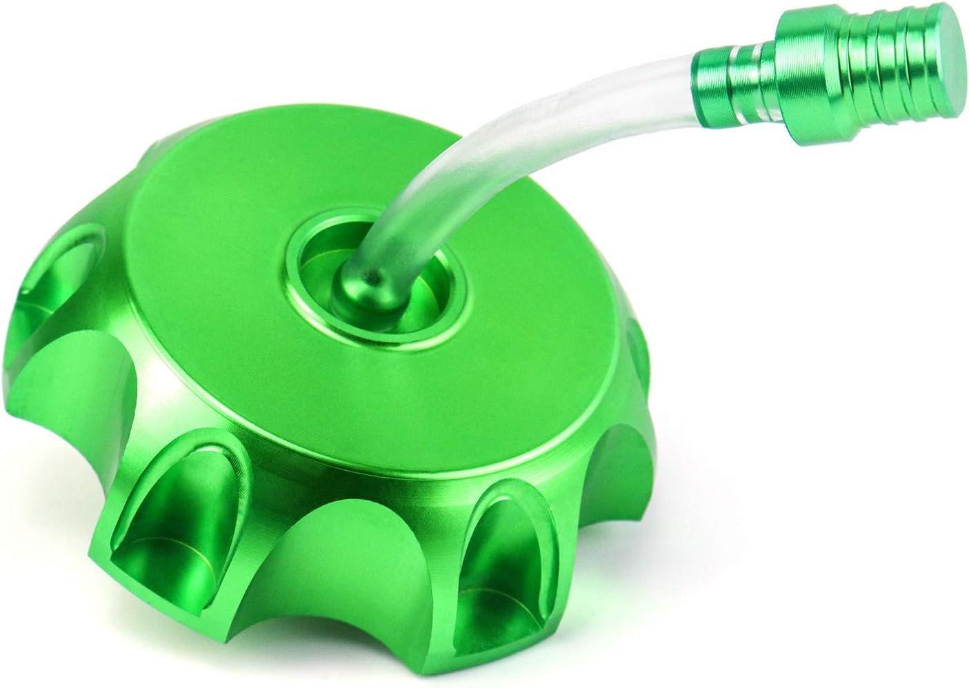 QWORK® Gas Fuel Tank Cap Cover with Breather Valve, Fuel Petrol Cover with Vent Hose for 50cc 70cc 90cc 110cc 125cc 140cc 150cc 160cc Motorized Bicycle Pit Bike Dirt Bike, Green