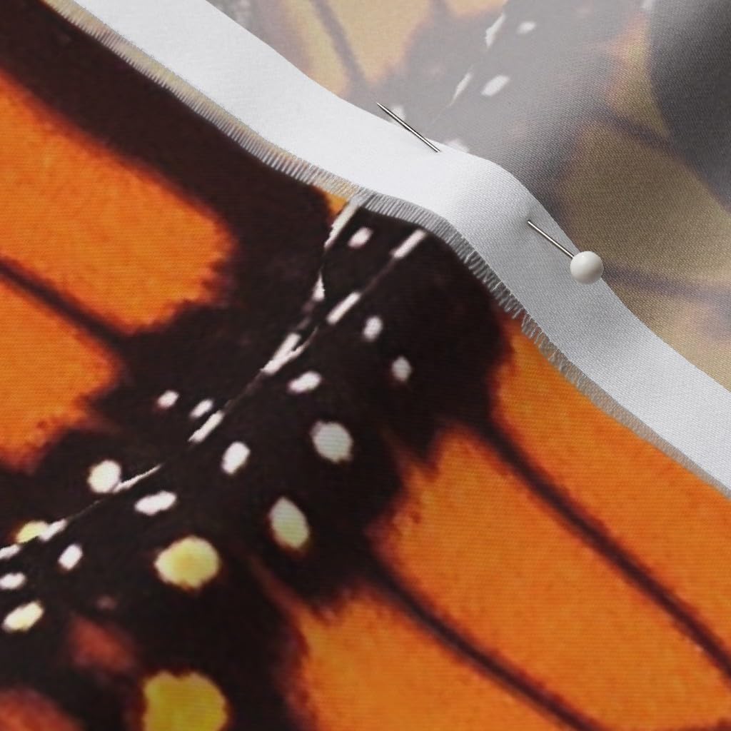 Spoonflower Fabric - Monarch Butterfly Orange Summer Wings Insect Printed on Organic Cotton Sateen Fabric by The Yard - Sewing Quilting Apparel Home Decor