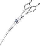 JASON 7" 50 Dents mince chien mélangeur de ciseaux, ergonomie animal grooming thinner blender shears Cat Trimming Kit de Texturisation avec poignée offset et une vis jewelled, 40-45% minceur taux cadeau