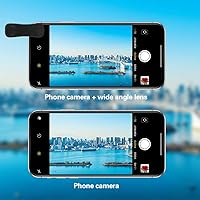 Vista 4 de Lente de cámara de teléfono, 6 lentes + luz LED + obturador remoto + trípode, zoom teleobjetivo 18X/gran angular/macro/ojo de pez/CPL/caleidoscopio