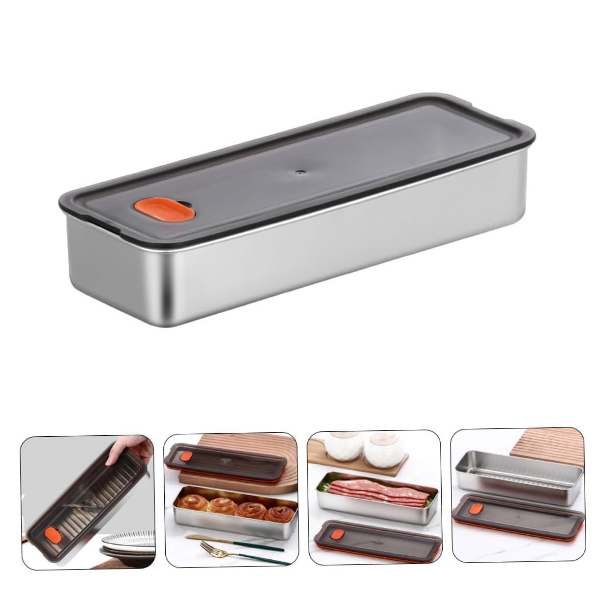 PRETYZOOM 5 Unidades De Caja De Tocino De Carne Contenedor De Almacenamiento Hermético Caja De Almacenamiento Para Refrigerador Contenedores Sellados Para Alimentos Contenedor Hermético