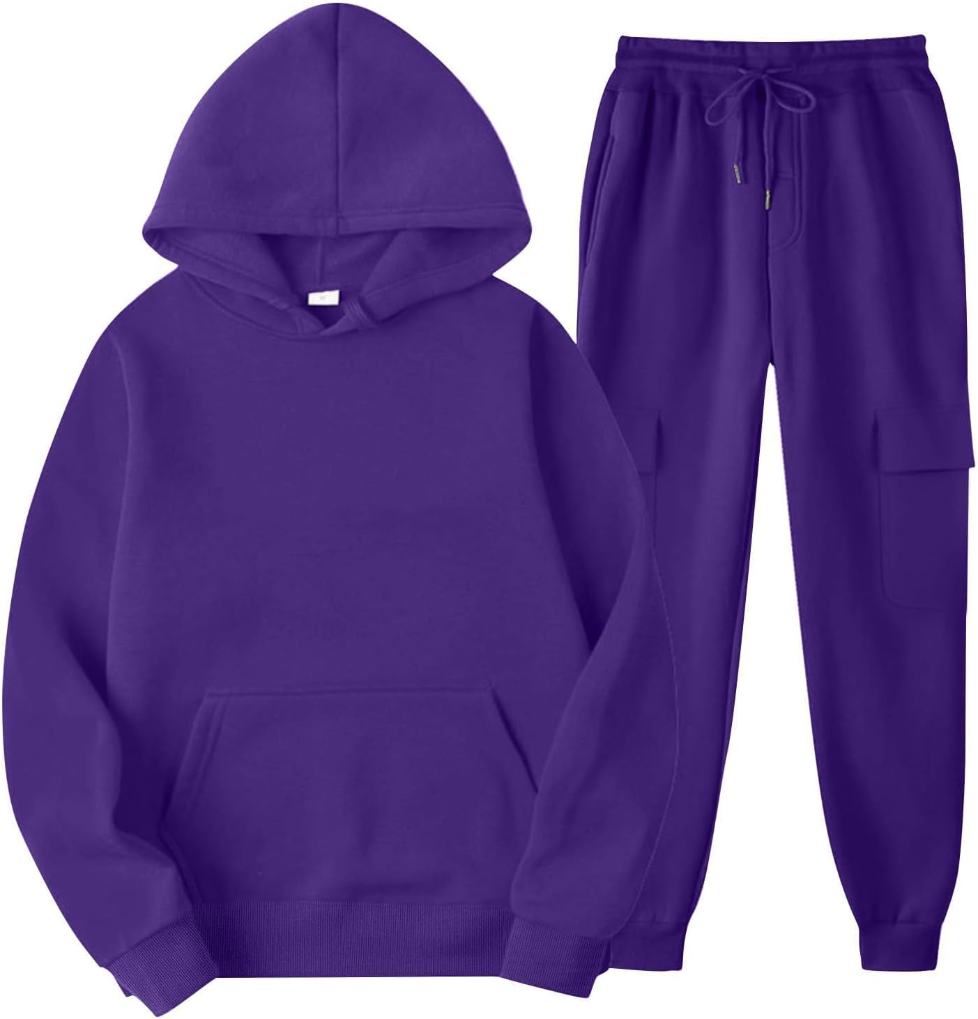 HGps8w Hoodies Tracksuits for Women Casual Solid Pullover Sweatshirt Loose 2 Piece Lounge Sets Jogging Sweatsuits