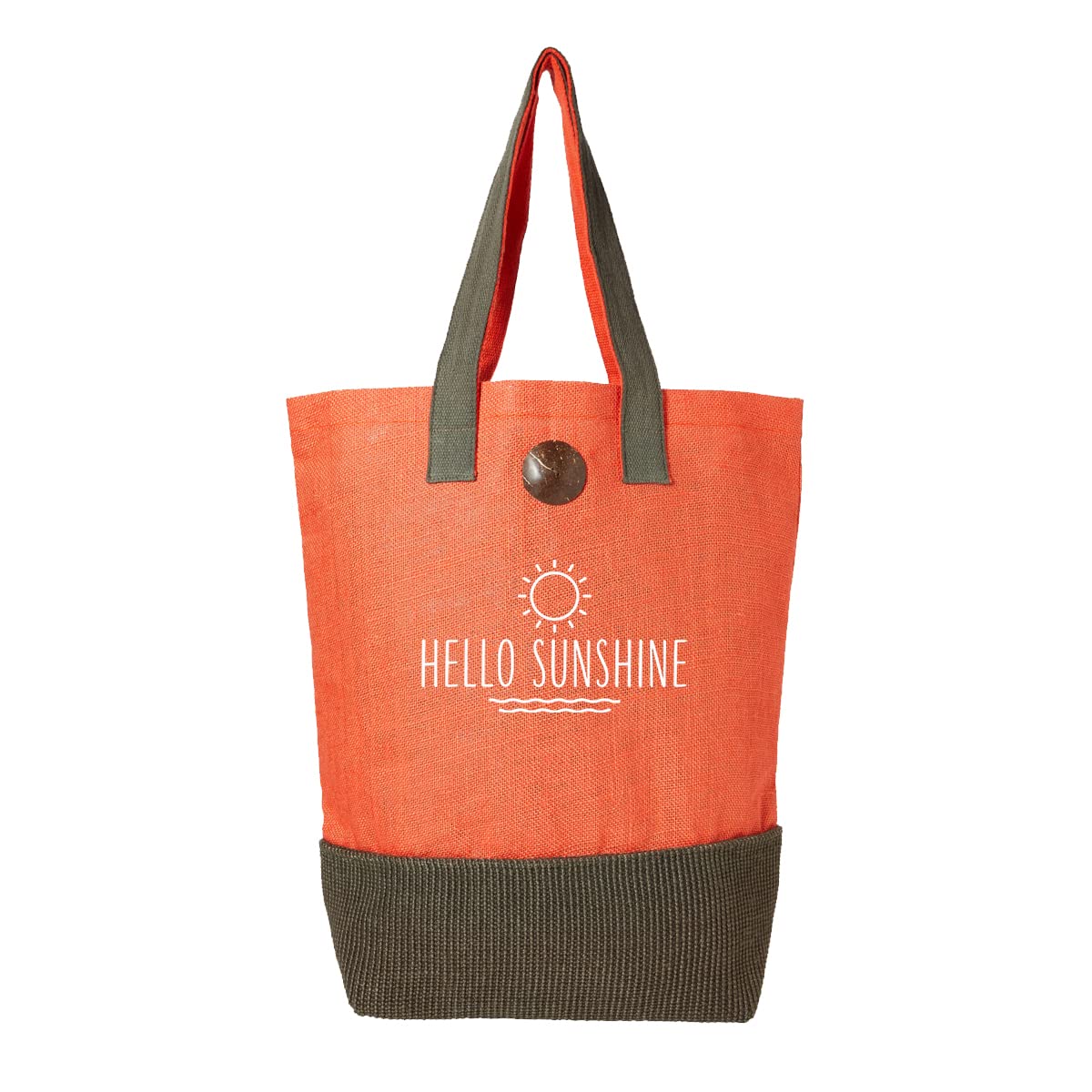 D Design Invent Print! Canvas Jute Tote Shopping Bag Funny Gift Reusable Beach Travel Shoulder Gift Bag for Ladies Women Grocery Bag for Life 50cm x 48cm x 17cm (Hello Sunshine)