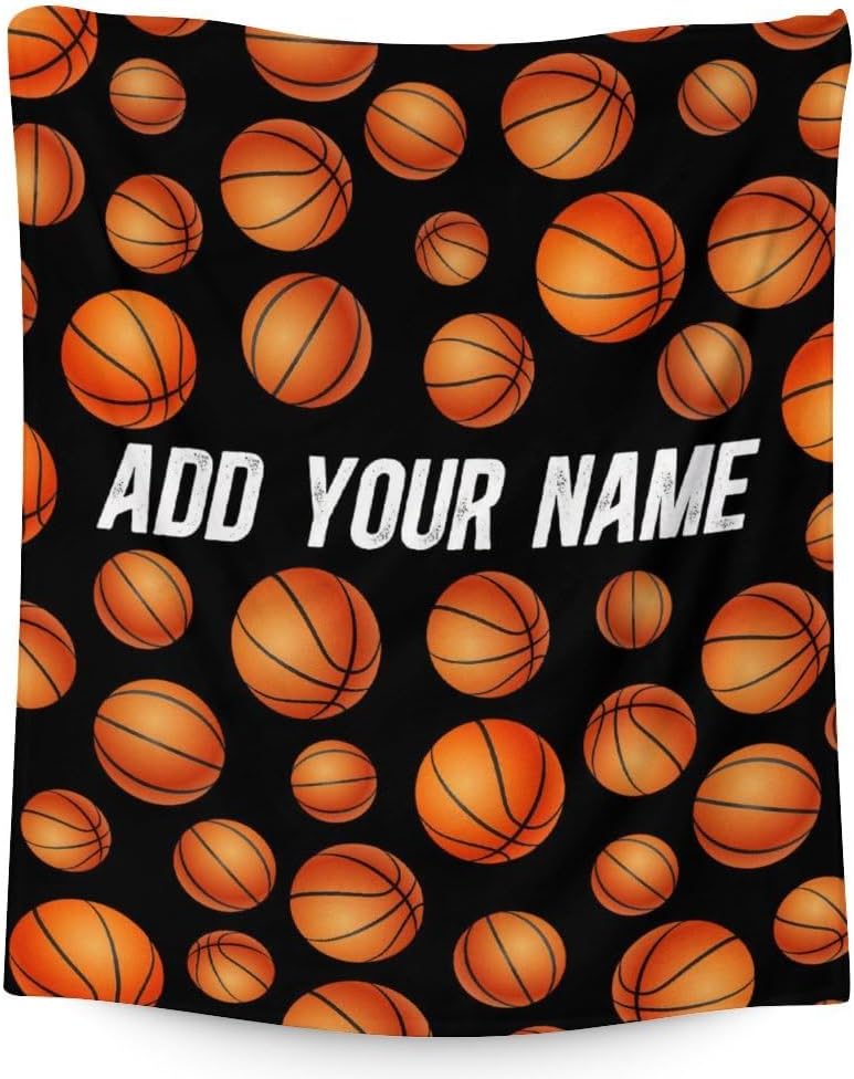 Personalized Basketball Blanket with Name Soft, Plush