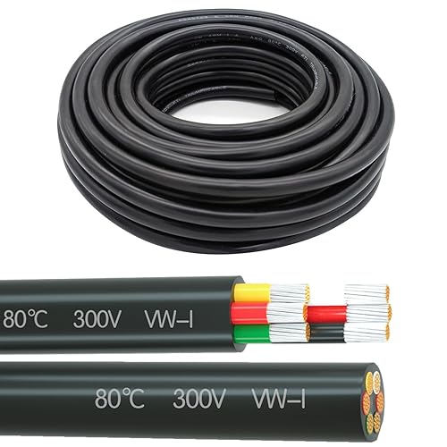Cable eléctrico de cobre estañado de calibre 28, 6 conductores, cable de alimentación de audio de PVC trenzado, cable de altavoz (rojo, negro,