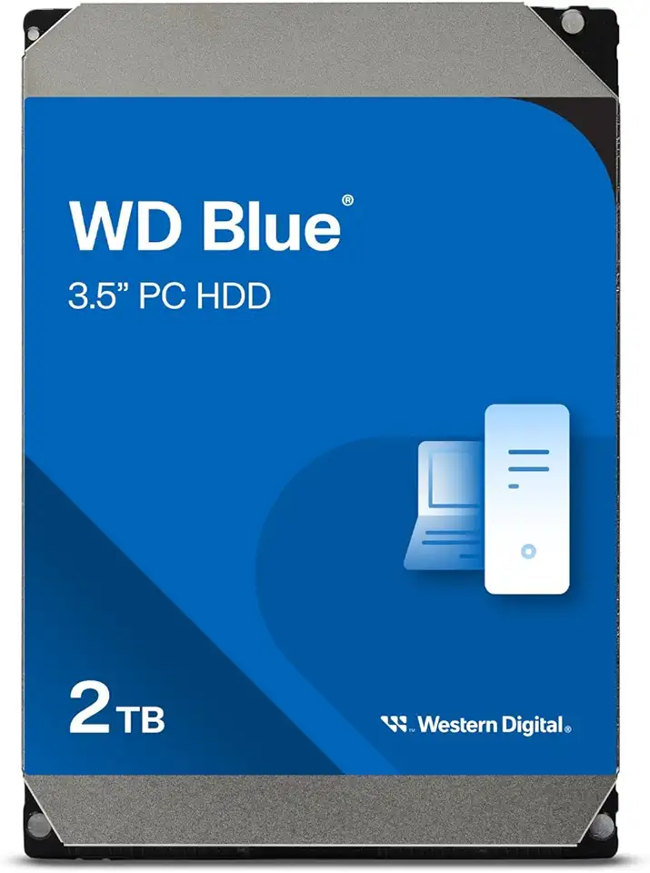 Western Digital Disco rígido interno WD Blue PC de 2 TB - 5400 RPM, SATA 6 Gb/s, cache de 64 MB, 8.9 cm - WD20EARZ