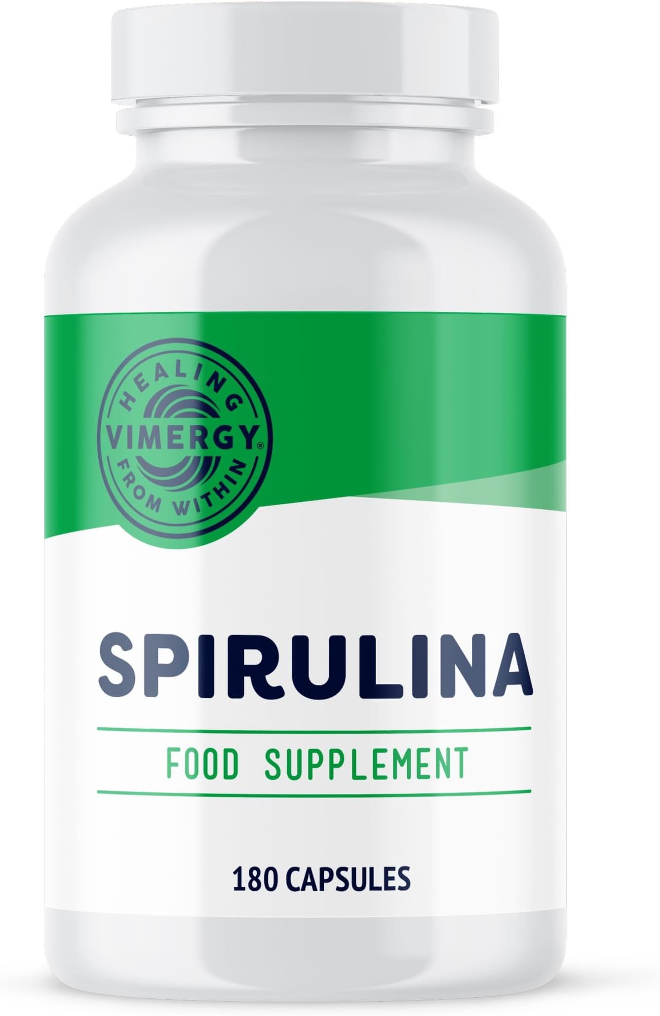 Spirulina Capsules, 30 serv. – Easy to Digest – Powerful superfood – Vegan Supplement – Formulated Without Anti-Caking Agents, fillers, or Added Color– Non-GMO & Gluten-Free (180 caps)