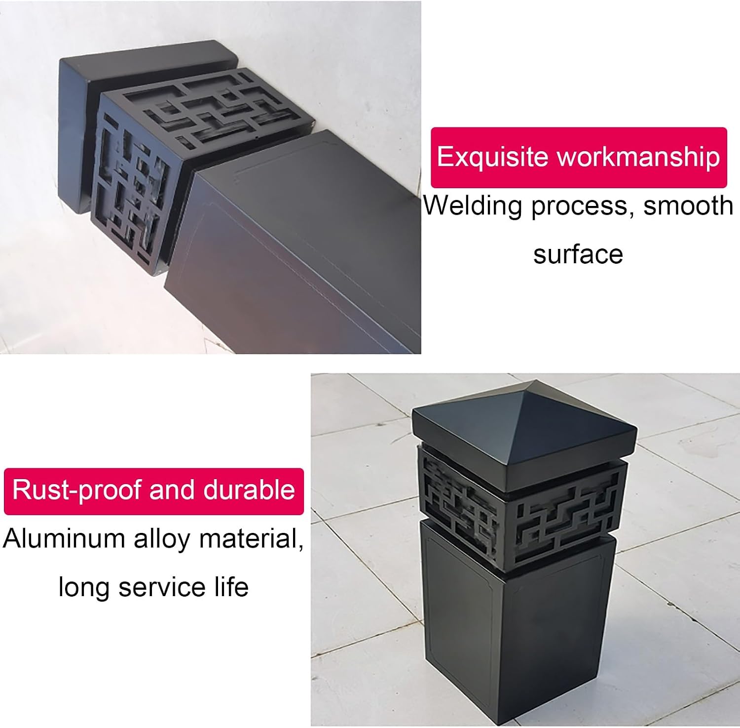 Fireplace Cap with Bird and Rain Protection, Chimney Cover, Vent Cap for Fireplace, Extends The Life of Your Fireplace, 20 x 20 x 65 cm