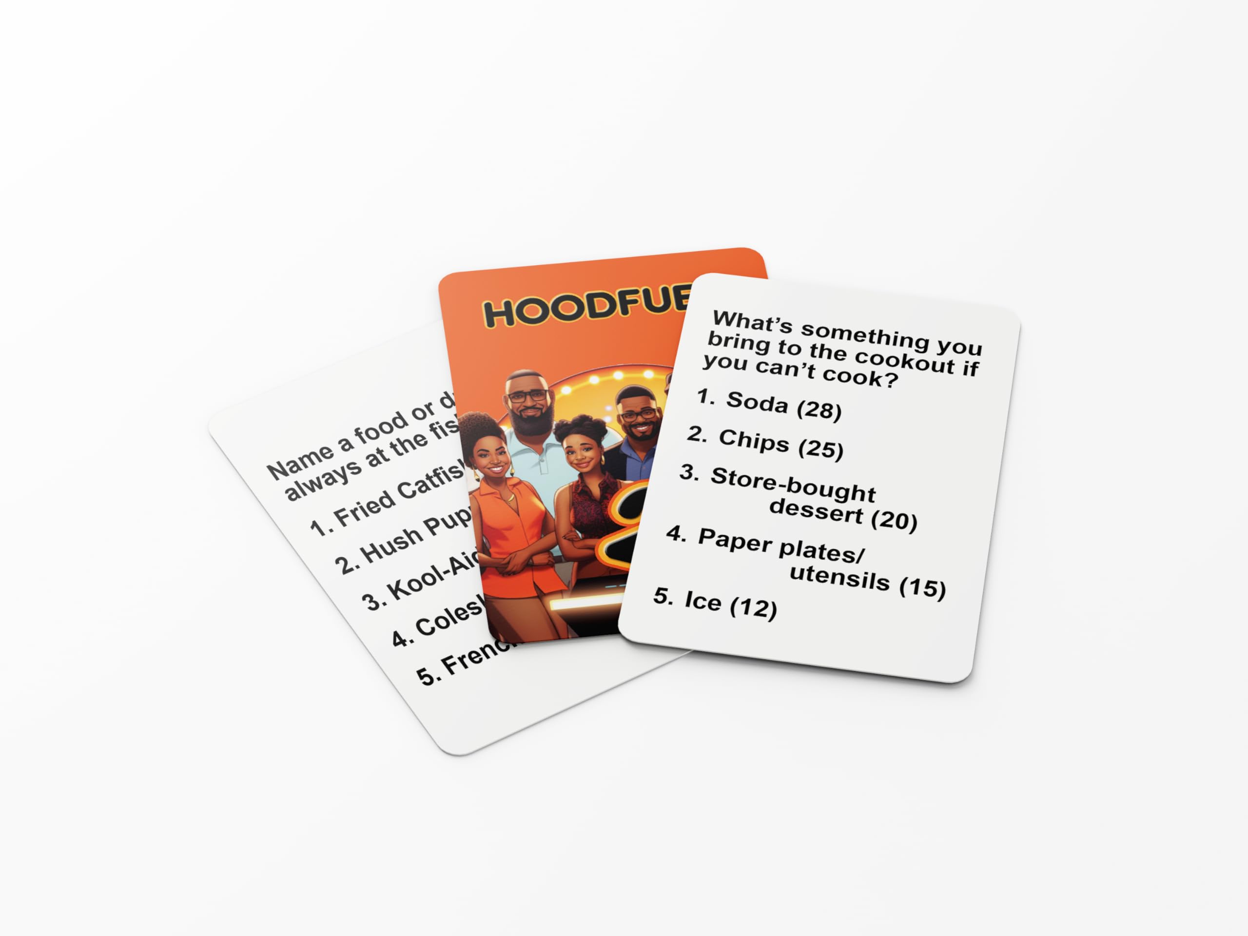 HoodFued 2 – Schwarzes Familien-Kartenspiel im Feud-Stil für afroamerikanische Partys, Wiedervereinigungen und Spieleabende, lustige Trivia-Unterhaltung für Erwachsene und Jugendliche