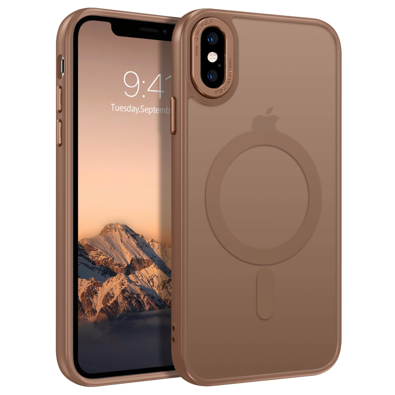 BENTOBEN iPhone Xs Max 6.5" Case MagSafe Translucent Matte Desert Gold