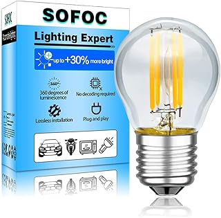 SOFOC G45 LED Bulb 3V DC E27 Base Outdoor Solar Lights Warm White 2700K Classic 4W Low Voltage Light 360LM High Color Rendering Vintage Edison Style Bulb No Dimmable 1Pcs