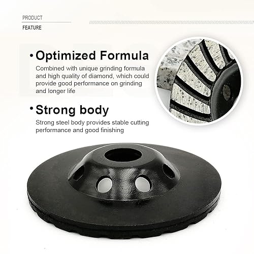 Miniatura 4 de SHDIATOOL 4-12 pulgadas Turbo fila diamante muela taza para hormigón granito mármol ladrillo de mampostería se adapta a 78 pulgadas eje