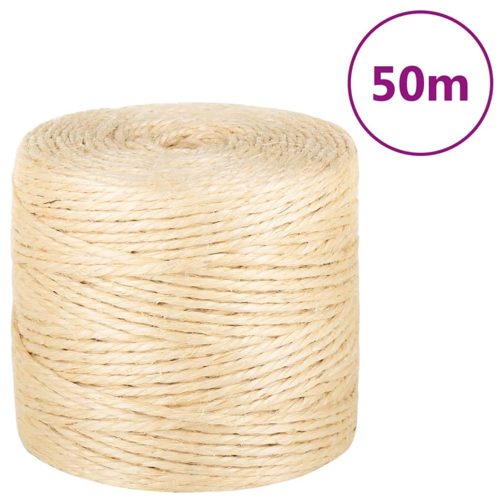 Corde Arbre à Chat pour Escaliers Tuyau, Corde Décoration pour Pneu Emballage, Accueil Décoration, Indéchirable, Brun 4 mm x 50 m 100% Sisal