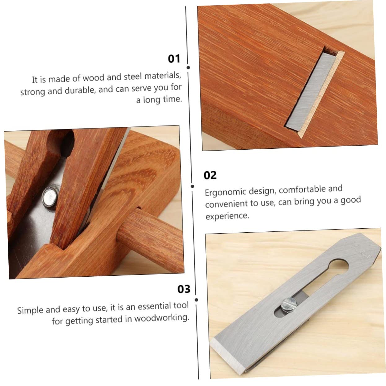 Cepilladora Manual de Madera 1 Pieza Herramienta de Carpintería | Cepillo Carpintero, Cepillo de Madera Manual, Herramienta Manual para Maderas para Bricolaje y Manualidades