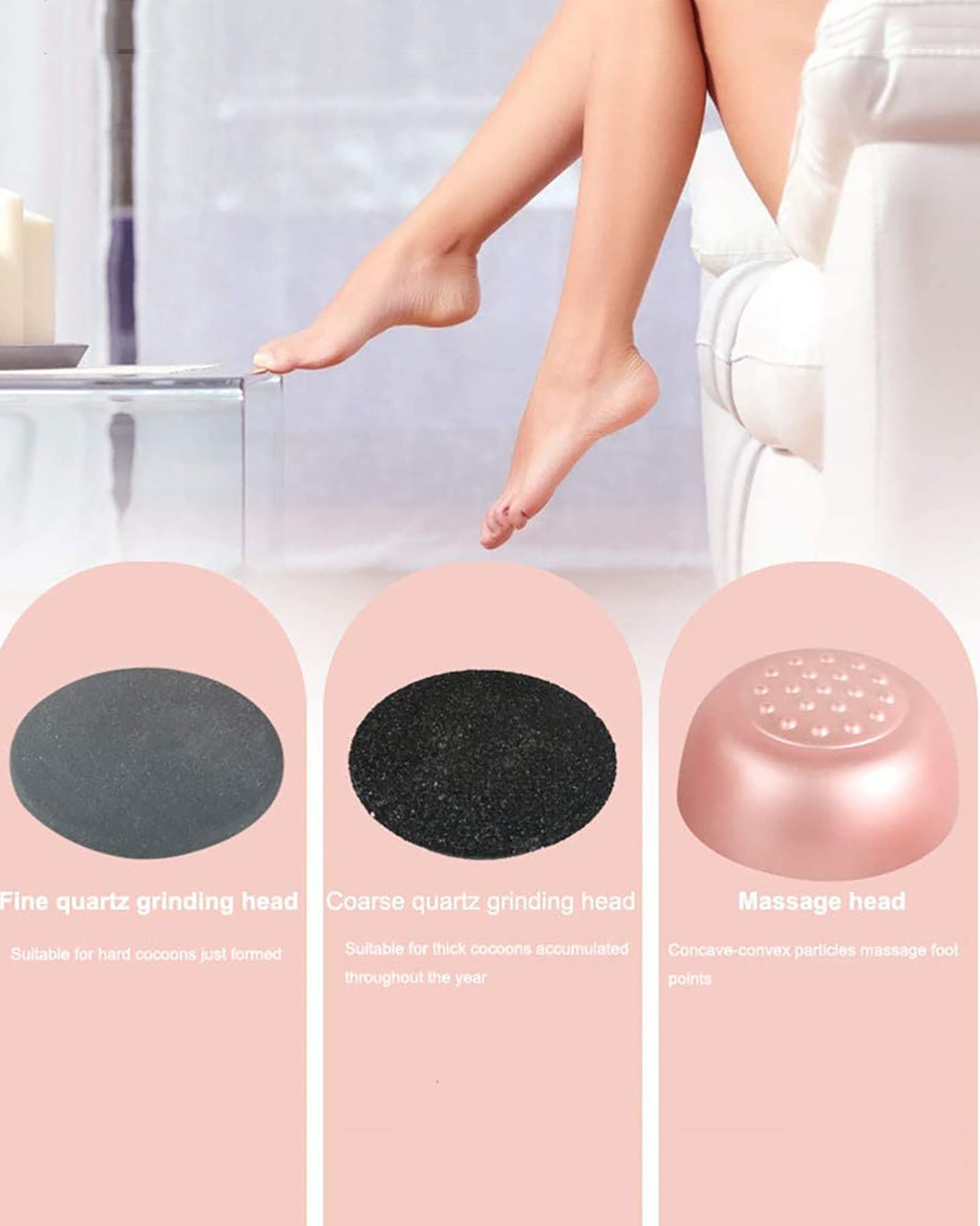Lima eléctrica para pies, Juego de pedicura, removedor de Callos, Herramientas de pedicura, vacío Incorporado con 3 Rodillos, 2 velocidades y luz LED