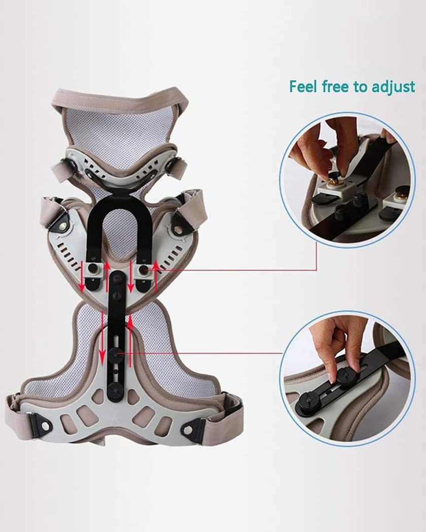 Ortesis torácica ajustable para cabeza y cuello, soporte de fijación torácica Cervical, férula de rehabilitación Cervical, soporte Lumbar en U, soporte para cuello