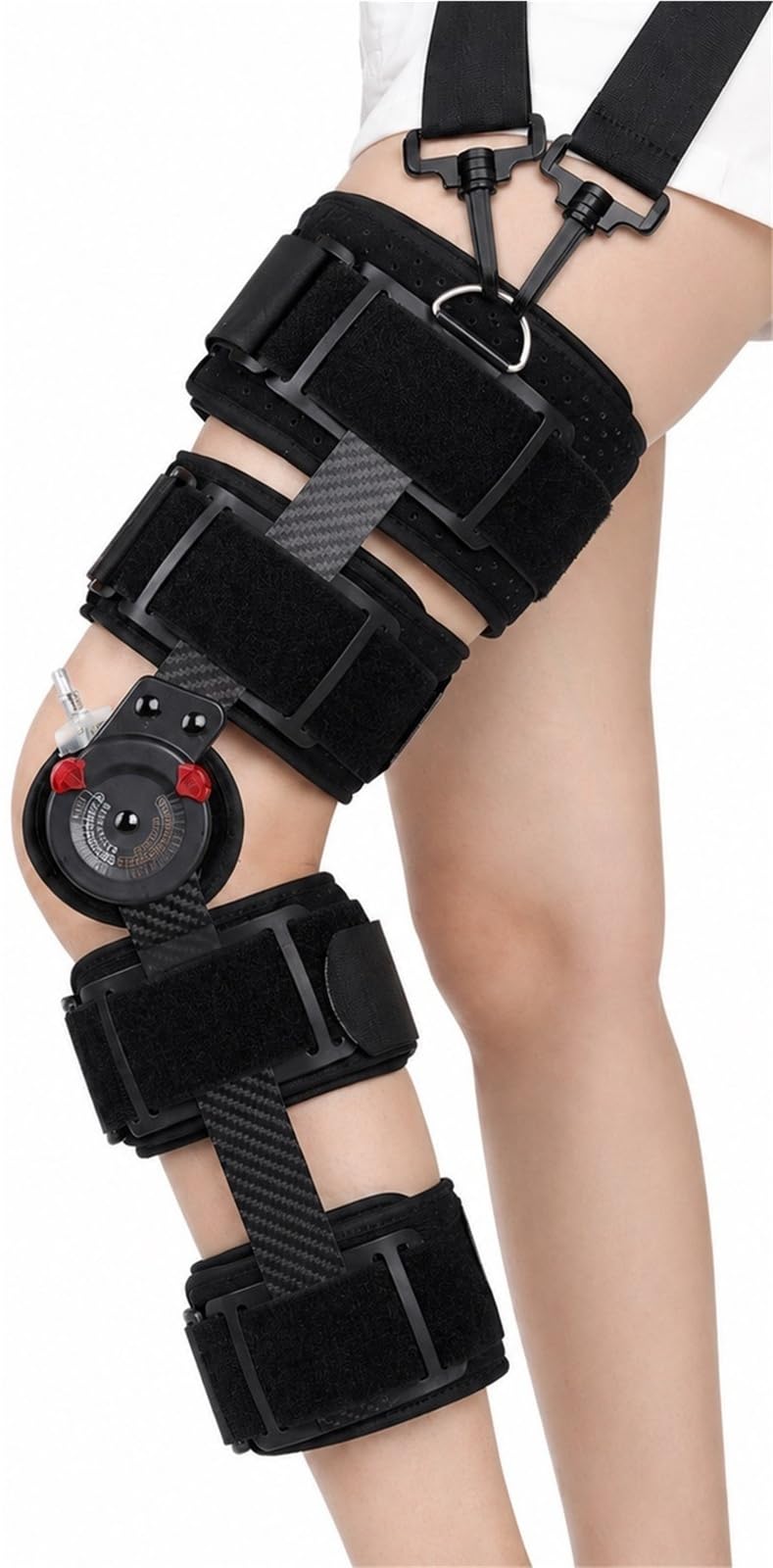 Rodillera Ortopédica Articulada ROM para Rehabilitación de Ligamentos ACL PCL y Menisco Estabilizador Postoperatorio Ajustable para Hombre y Mujer Talla