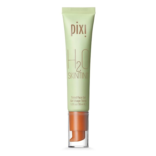 Pixi H2O SkinTint Tinted Gel Moisturizer Lightweight Hydrating Water-Resistant Evens Tone Reduces Redness Cinnamon 1 2 fl oz