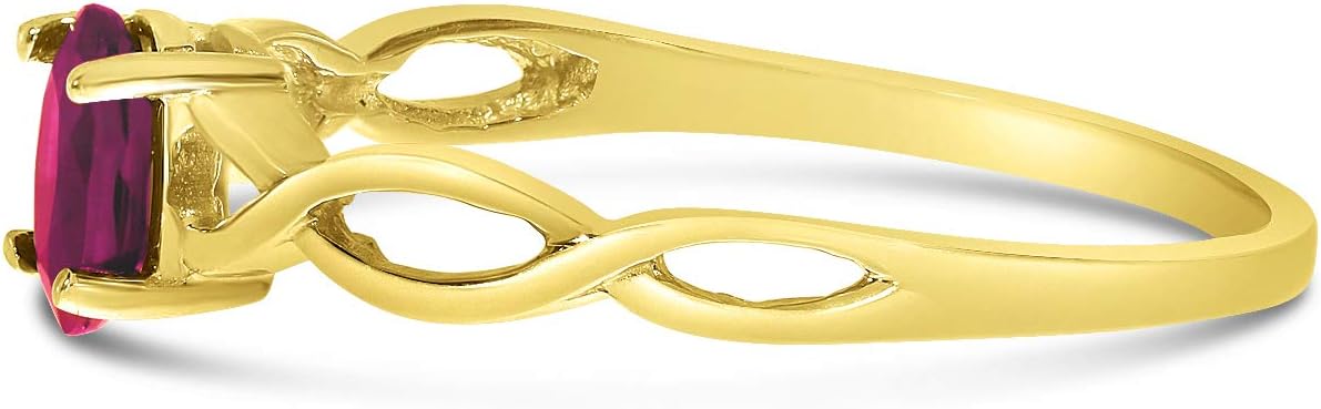 10k Yellow Gold Oval Ruby Ring