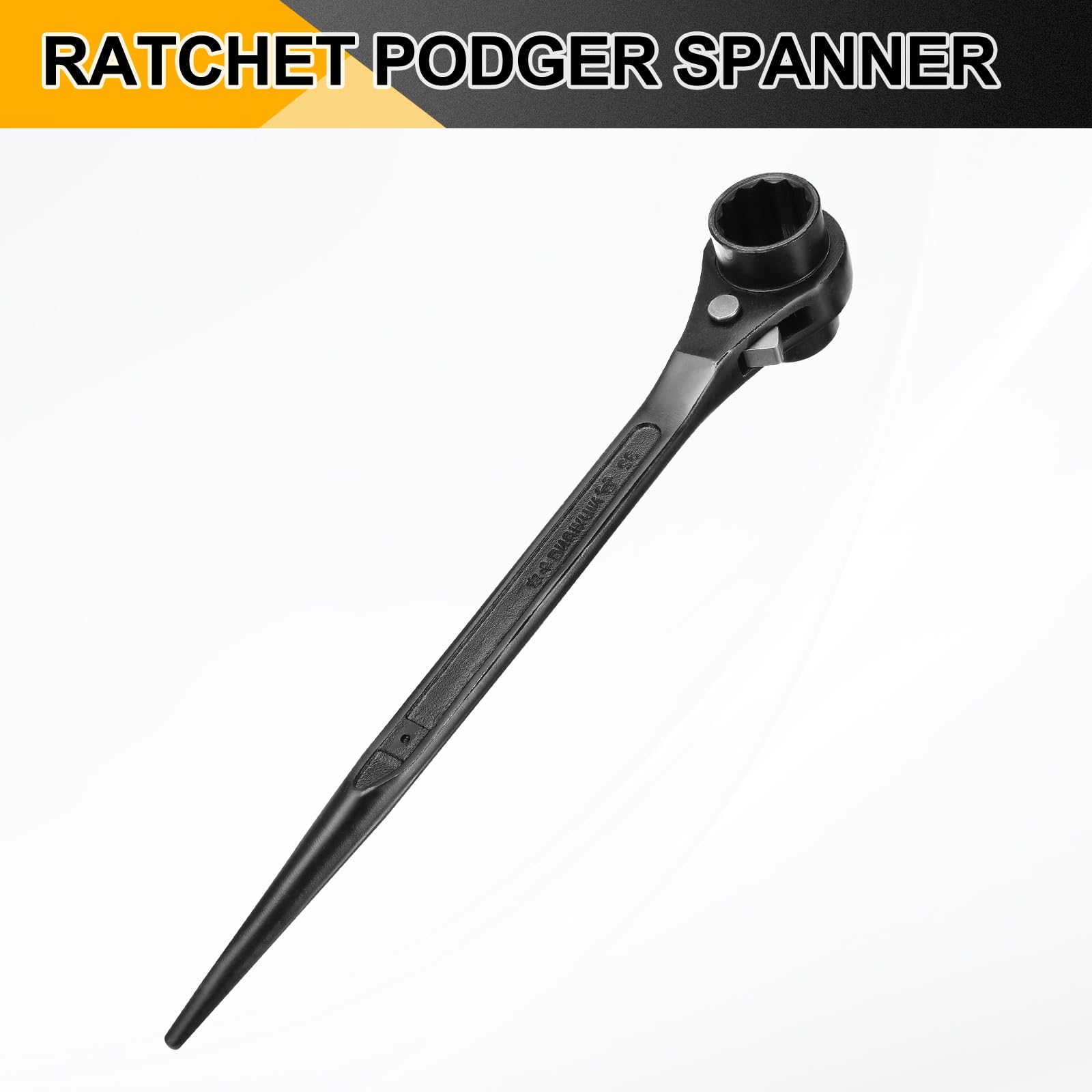 sourcing map Llave de trinquete para andamios de 30 mm x 32 mm, CR-V, 12 puntos, llave de carraca de doble extremo, herramienta para reparación de automóviles, mantenimiento mecánico, color negro