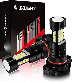 AUXLIGHT 2504 LED Fog Light DRL Bulbs, 2400 Lumens Extremely Bright PSX24W 12276 Bulbs Replacement for Cars, Trucks, 6000K Xenon White