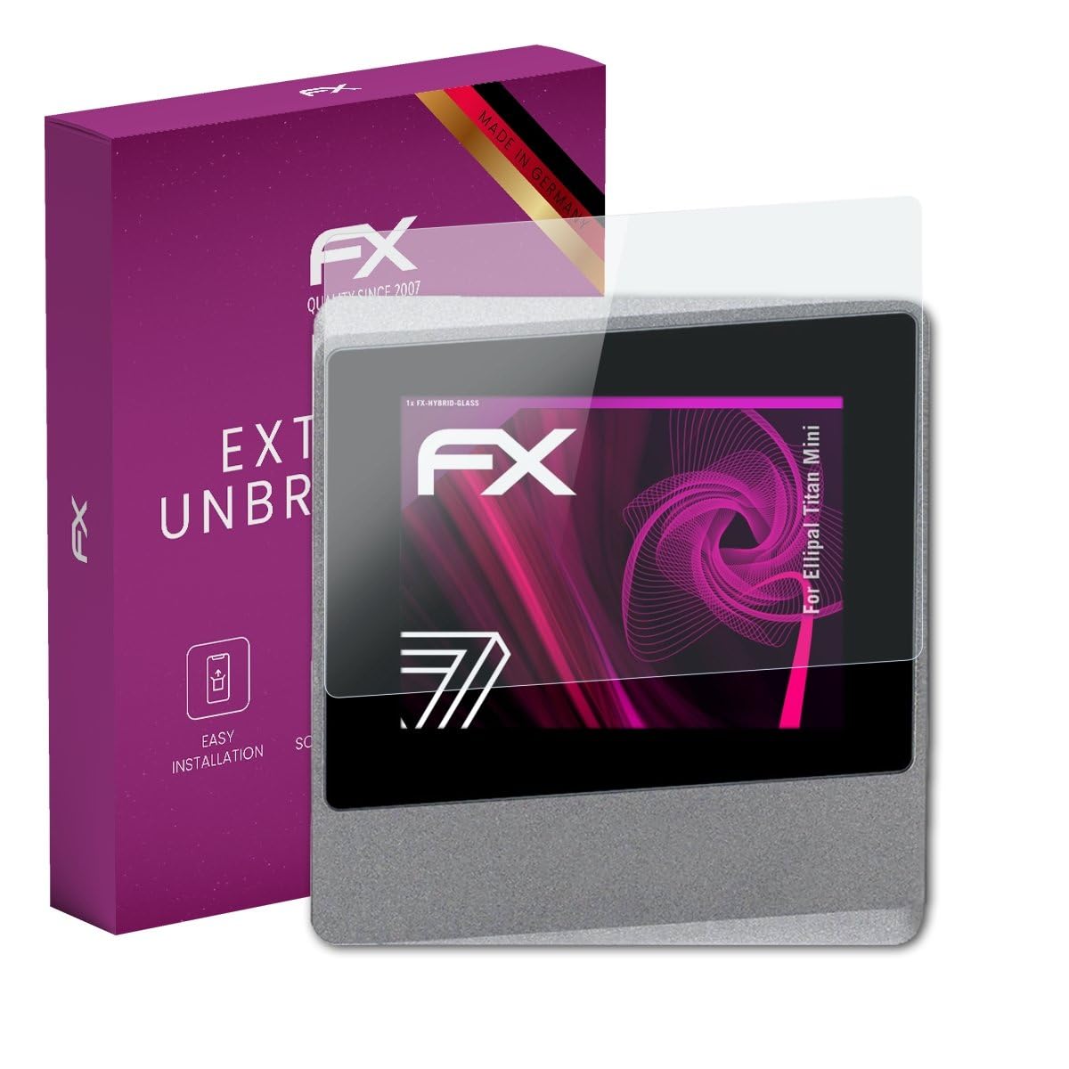 Plastic Glass Protective Film compatible with Ellipal Titan Mini, 9H Hybrid-Glass FX Screen Protector