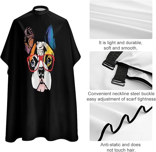 Miniatura 4 de Cool Bulldog Francés Perro Peluquero Cabo Profesional Grande Delantal de Peluquero Unisex Corte de Pelo Capa Resistente al Agua