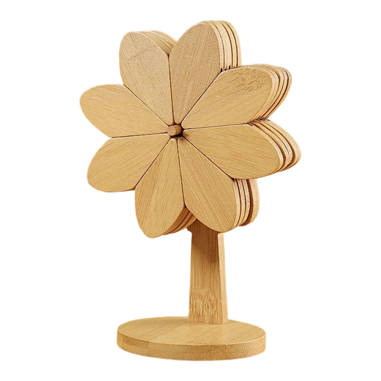 APGLSXY Wooden Trivets with Stand Windmill Design Pad for Pots Pan Bowls Kitchen Tabletop Protectors Wooden Windmill Trivet Set