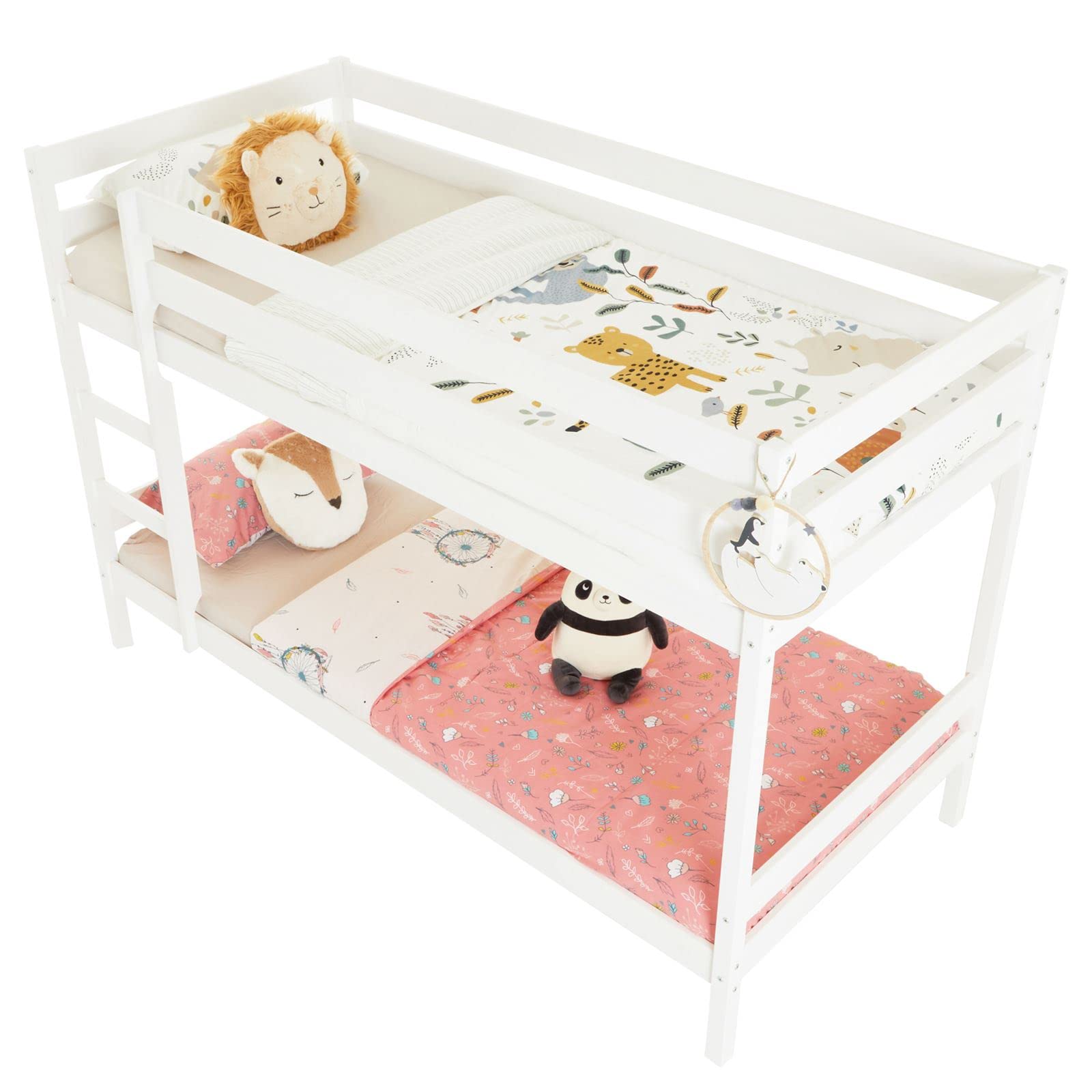 IDIMEX Etagenbett Doppelstockbett Felix für Kinder Hochbett Kinderbett mit Leiter Kiefer massiv Natur 90 x 200 cm (B x L)