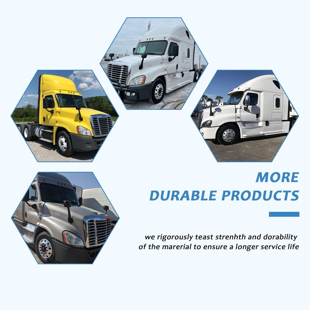 Left Side Hood Mirror Glass for 2008-2017 Freightliner Cascadia,Semi Trucks Freightliner Cascadia Accessories