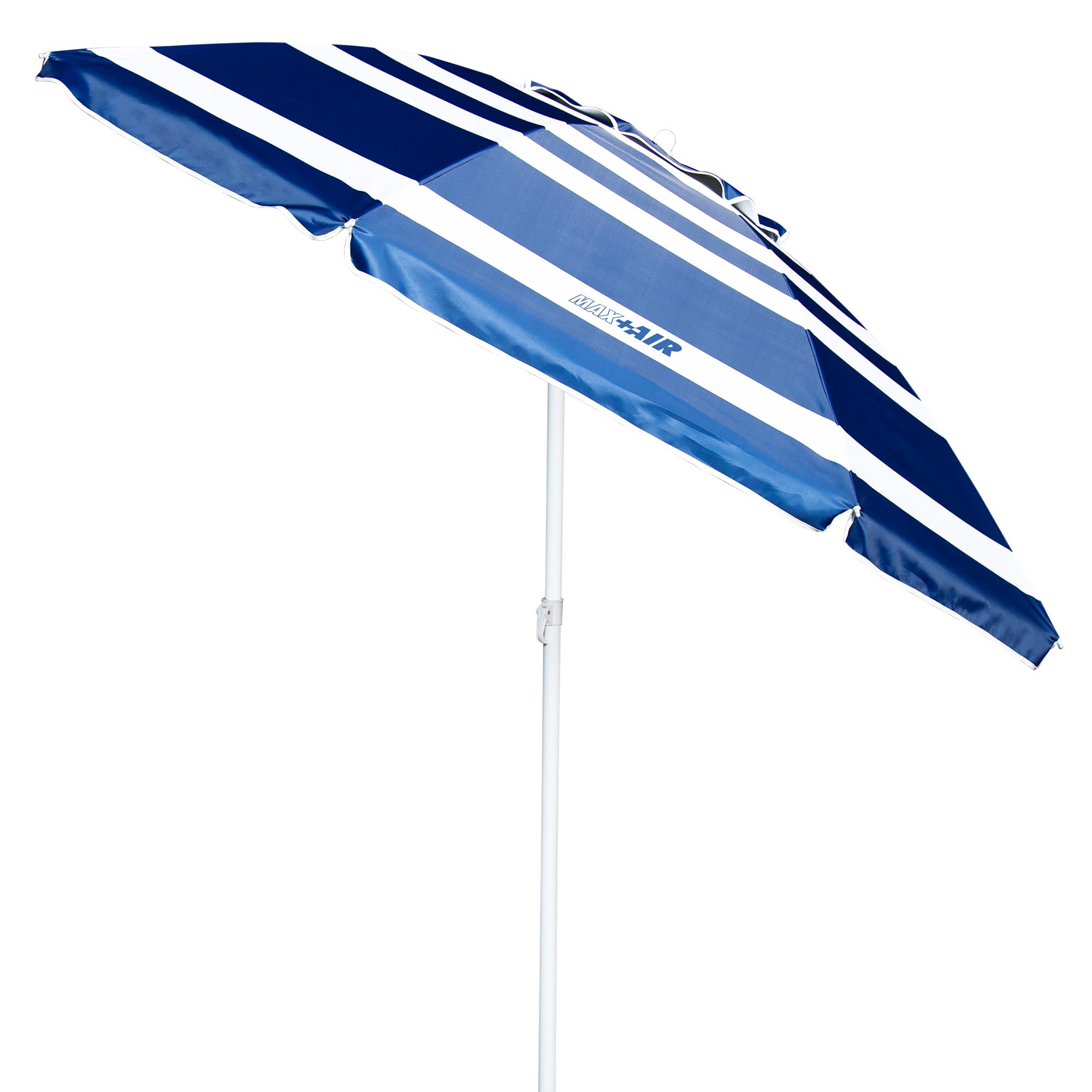 AKTIVE Sombrilla playa antiviento plegable estilo marinero a rayas Ø220, Con revestimiento plateado y protección UV 50, paravientos playa, sombrilla parasol grande, sombrillas para playa (62236)