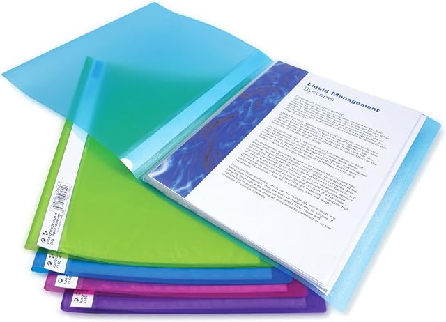 Rapesco 0917 A4 Flexi Display Book with 40 Pockets - Assorted Colours - Pack of 10
