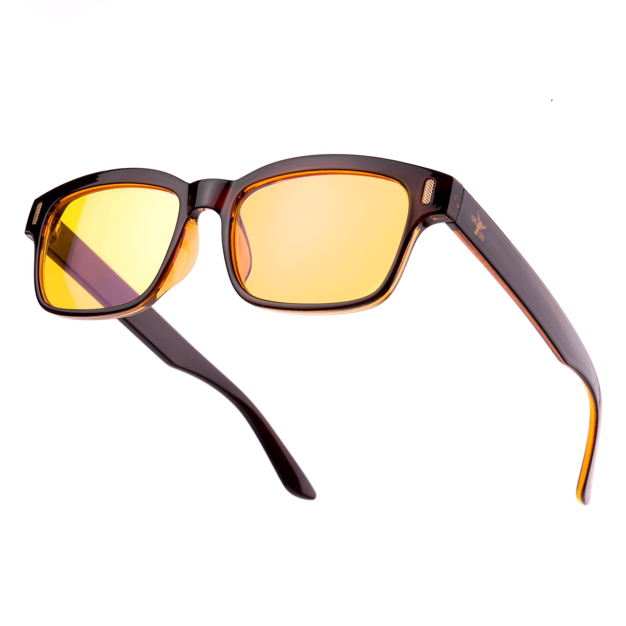 ToriToro GAFAS BLOQUEO LUZ AZUL Diseño Clásico Retro, Lentes de Alta Definición y Anti-Fatiga, Gafas para Ordenador, TV, PC, Celular, Conducción Nocturna, Amarillas, Protección UV400 y Filtro Azul