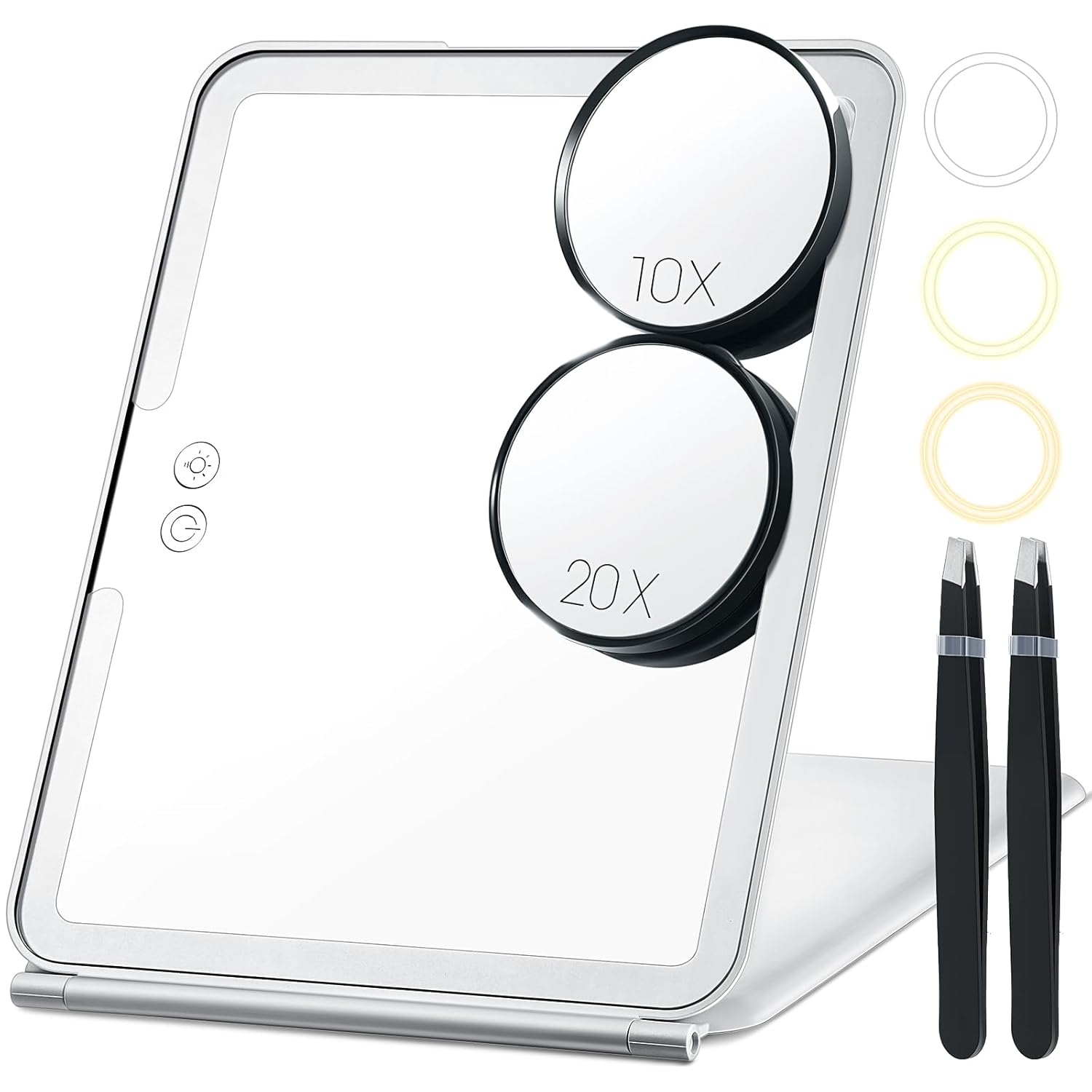 Soaoo 5 Pcs Travel Makeup Mirror Folding Lighted Makeup