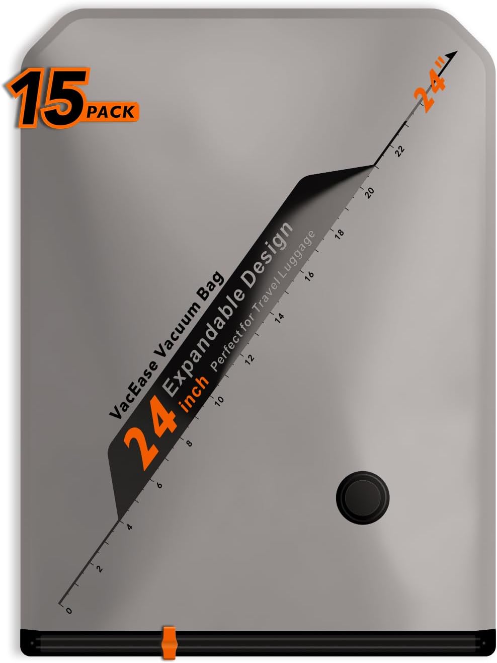 Vacbird 15 Pack 24" Vacuum Bags for Storage - No Pump, Compact & Airtight