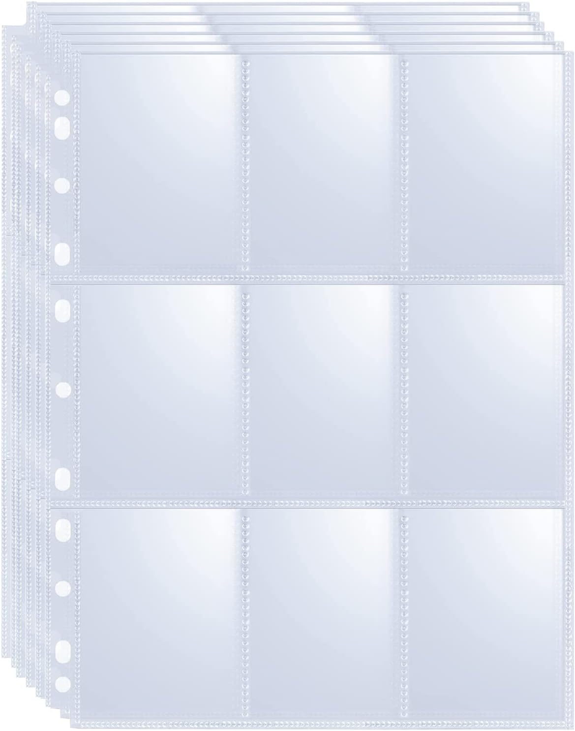 36 Pack 648 Pockets Trading Card Sleeves, Double-Sided 9 Pocket Page Protector, Ultra-Clear Sheets for 3 Ring Binder, Sleeves for Yugioh/MTG, Baseball, Business Cards, Coupons